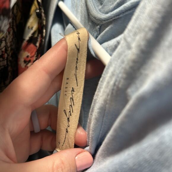 Raquel Allegra Basic Blue Cotton Tie Dye Blouse Small - Picture 9 of 9